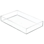 iDesign Clear Drawer Organizer, Plastic Tray for Makeup Storage on Bathroom Vanity, Dresser or Desk - size: XL