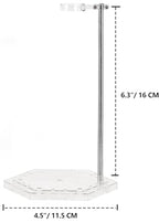 Action Figure Stand with Adjustable Metal Support Arm, Action Figure Display Holder Stand Base Compatible with HG RG SD SHF Gundam 1/144 Toy with Screwdriver (2Pcs Clear) - color: 2Pcs Clear