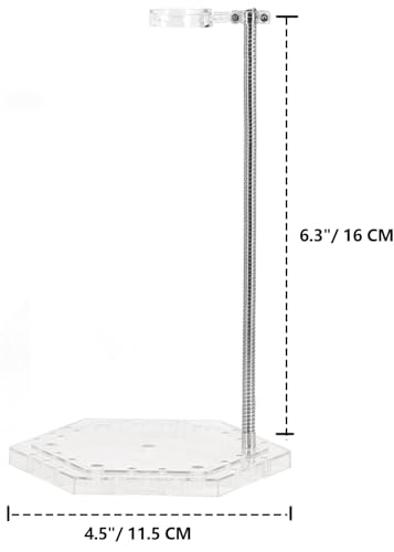Action Figure Stand with Flexible Metal Arm,Action Figure Pose Display Holder Base,Flight Stands for Action Figures Compatible with HG RG SD SHF Gundam 1/144 Toy with Screwdriver (8Pcs Clear) - color: 8Pcs Clear