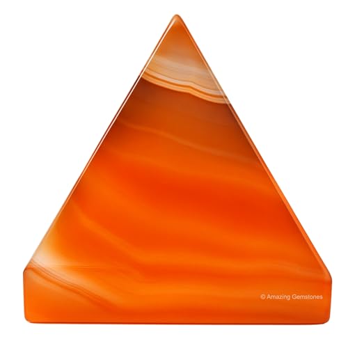 Amazing Gemstone Carnelian Onyx Pyramid Crystal Healing Stones - 2" Great Pyramid Figurine of Natural Stone Pyramid for Meditation, Reiki, Chakra Balancing and Crystal Pyramids Grid - color: Carnelian Onyx