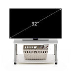 Furinno Turn-N-Tube No Tools 2-Tier Elevated TV Stand, Stainless Steel Tubes, White Oak/Chrome - color: White Oak/Chrome, size: 2-Tier