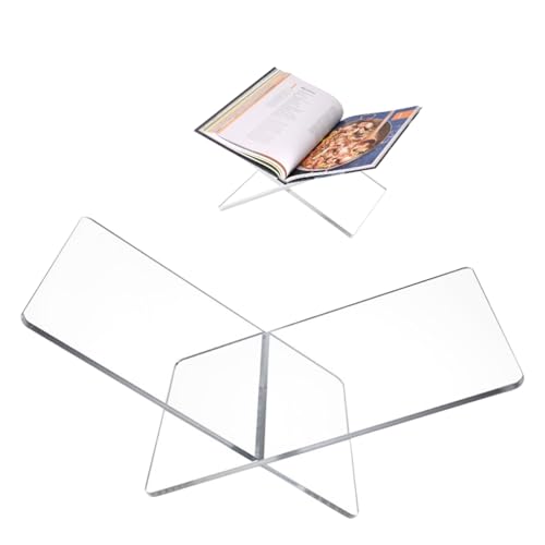 Acrylic Book Stand 13.5 x 6.7 x 5 in Large Open Book Display Stand for Cookbook Art Book Bible Guest Book - Coffee Table Book Stand for Reading - Transparency Detachable Tabletop Decor