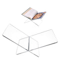 Acrylic Book Stand 13.5 x 6.7 x 5 in Large Open Book Display Stand for Cookbook Art Book Bible Guest Book - Coffee Table Book Stand for Reading - Transparency Detachable Tabletop Decor