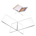 Acrylic Book Stand 13.5 x 6.7 x 5 in Large Open Book Display Stand for Cookbook Art Book Bible Guest Book - Coffee Table Book Stand for Reading - Transparency Detachable Tabletop Decor
