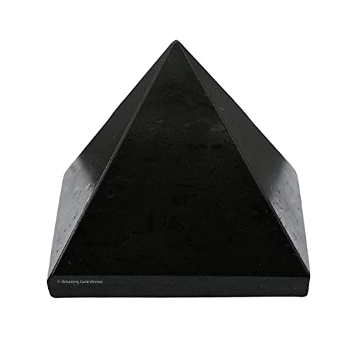Amazing Gemstone Black Tourmaline Pyramid Crystal Healing Stones - 2" Great Pyramid Figurine of Natural Stone Pyramid for Meditation, Reiki, Chakra Balancing and Crystal Pyramids Grid - color: Black Tourmaline