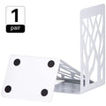Book Ends for Shelves and Heavy Books - Metal White Bookends 1 Pair - Home Decorative Shelf Holder, Supports, and Stoppers - size: White-1 pair