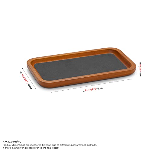 Oirlv Solid Wood Jewelry Display Tray Small Jewelry Tray Rings Earrings Bracelets Necklace Holder Organizer(Rectangle, Grey) - color: Grey, size: 7.08"x 3.93"x 0.59"