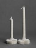 LAWA Set of 2 Vase Candle - Beautiful Handmade Pillar Unscented Soy Wax Elegant Aesthetic Candle Housewarming Gift Home Room Shelf Decor Idea White - color: White