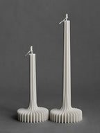 LAWA Set of 2 Vase Candle - Beautiful Handmade Pillar Unscented Soy Wax Elegant Aesthetic Candle Housewarming Gift Home Room Shelf Decor Idea White - color: White