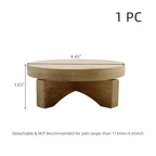 Oedema 4.45-inch Solid Wood Mini Plant Stand Short Flower Stand Round Plant Riser for Small Items, Flower Pot, Small Plant, Gift, Tabletop Decor, Office - size: 4.45inch/113mm