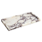 100% Natural Luxury Calaccata Viola Marble Small Hand Towel Tray Holder Organizer, Makeup Bathroom Holder - color: Viola-rectangle-10"x5"x0.7"