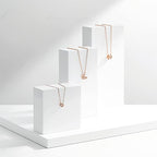 Oirlv Solid Wood Minimalism Style Jewelry Display Stand Showcase Jewelry Organizer Square Holder White Display Stand Riser (SM05206) - color: SM05206