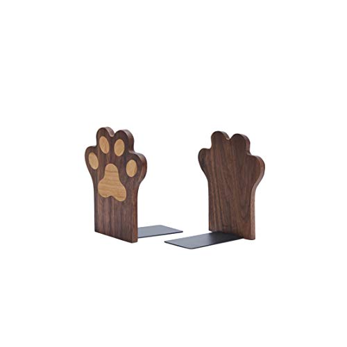 Pandapark Paw Bookends,Non-Skid Bookend for Shelves,Heavy Duty Bookends,Book Stand for Books/CDs,1 Pair