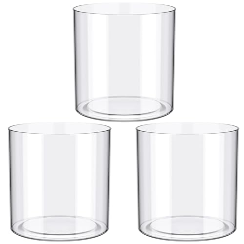 meekoo 3 Pcs Flower Acrylic Vase Cylinders Round Decorative 5 x 5 in Vase Break Resistant Acrylic Flower Cylinder for Centerpiece Home Wedding Decor(Clear, Classic) - color: Classic, size: 5 x 5 in