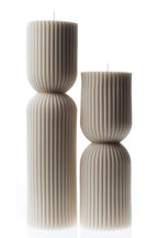 LAWA Hourglass Pillar Candle - Large Beautiful Handmade Pillar Scented Soy Wax Elegant Bubble Aesthetic Candle Housewarming Gift Home Room Shelf Decor Idea - White (Set of 2) - color: White
