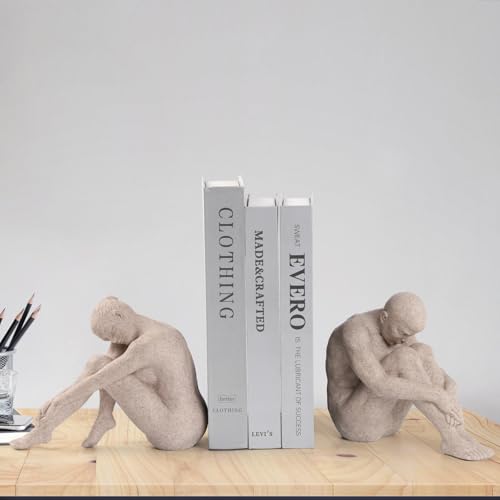 Thinker Statues Decor -Figure Sculpture Book Shelf Decor-Abstract Statue Ornament Office Decor Modern Home Decor -Decorations for Living Room Figurines Decor 2 Piece.