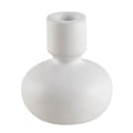 47th & Main Taper Candleholder Round Ceramic Modern Dinner Candle Holder, Large, White - color: White, size: Large