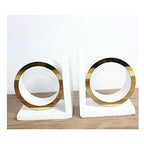 Heavy-Duty Bookends Light Luxury Book Ends Simple Art Book Stopper Suitable for Office Home Desktop Finishing and Storage (Color : A)