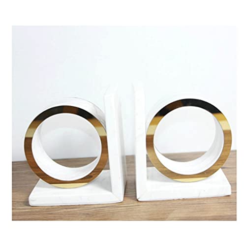 Heavy-Duty Bookends Light Luxury Book Ends Simple Art Book Stopper Suitable for Office Home Desktop Finishing and Storage (Color : A)