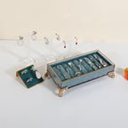 GemeShou velvet slots Ring holder for jewelry organizer, Earring ring display stand for selling, felt ring jewelry holder tray showcase【Velvet slots Ring Holder-Light blue】 - color: Light blue