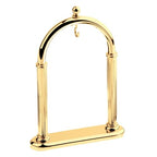 Pocket Watch Display Stand Full Arch Gold Plated Metal Holder for Pocket Watches, Antique Clocks, & Collectibles -Brass-Gold Plated ( Watch Not Included )
