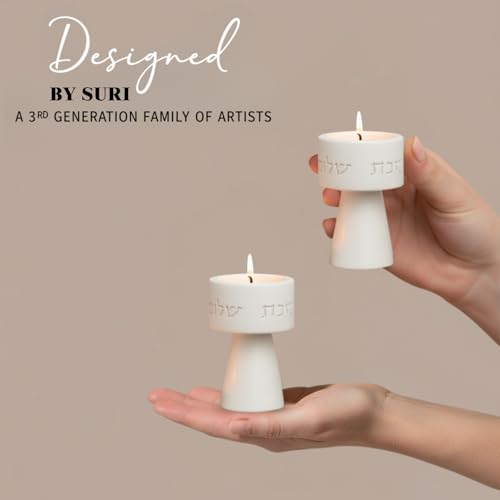 Solura Luxury Candle Holder Set – Modern Décor for Living Room & Dining Table - White - color: White (Solura), size: Short