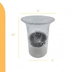 Glass Hurricane Pillar Candle Holder with Rustic Metal Insert, Perfect as a Centerpiece (Small Bubble Glass) - size: 11" Tall Bubble Glass