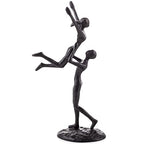 Sziqiqi Iron Sculpture Metal Statue for Couples Modern Decorative Figurine Romantic Sculptures Ornament Gift for Her Him Wedding Girlfriend Wife Abstract Home Table Decor - style: Couple Lift