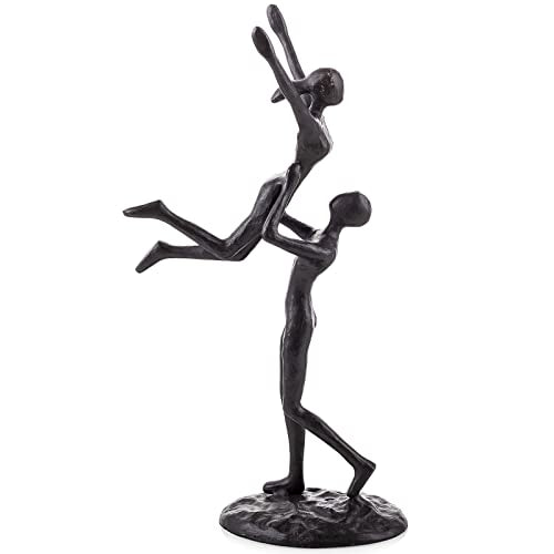 Sziqiqi Iron Sculpture Metal Statue for Couples Modern Decorative Figurine Romantic Sculptures Ornament Gift for Her Him Wedding Girlfriend Wife Abstract Home Table Decor - style: Couple Lift