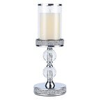 Candle Holders for Pillar Candle, Pillar Crystal Candle Holders, Candlesticks Holder for Wedding, Dining Coffee Table, Centerpieces, Home Decor CH00XM - size: 2 crystal balls