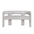Jofran Gwen Modern Luxury Jacquard Fabric Upholstered Hallway Bedroom Sculpture Bench, 49" W X 22" D X 29.5" H, Gray - color: Grey