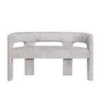 Jofran Gwen Modern Luxury Jacquard Fabric Upholstered Hallway Bedroom Sculpture Bench, 49" W X 22" D X 29.5" H, Gray - color: Grey