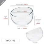 WGVI Slant Cut Bowl Glass Vase, Width 6.7", Height 5", Clear Terrarium, Candy Dish, Fruit Jar, Floral Container for Wedding Party Event, Home Office Decor, 1 Piece - size: Slant Bowl 5"H