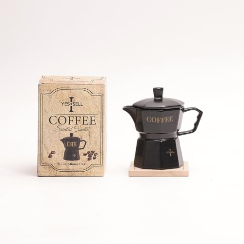 Coffee Candle with Cup Holder & Luxury Box, Soy Candles Non Toxic for Kitchen - Perfect Candles for Women, Eco-Friendly Soy Wax, Candle House