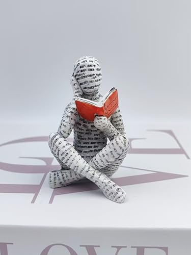 Pulp Reading Women Figurine, Reading Statues for Home Decor, Thinker Statue Decor Modern Figurines Abstract Sculpture for Home Decoration Living Room Office Bookshelf Shelf Table (A) - style: A