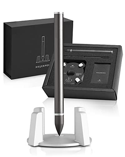 novium Hoverpen - Luxury Pen for Men & Women, Vertically Standing Executive Ballpoint Pen with Top Grade Free-Flowing Ink Refill, Metal Made, Unique Gifts, Luxury Pen for Men, Mens Gifts Ideas - color: Dark Grey