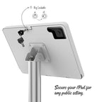Tablet Floor Stand, Anti-Theft, Rotate Lockable Metal Tablet Enclosure+Aluminum Pole+Metal Base, Compatible with 10.9" iPad 10th, Pro 11" 1 2 3 4, Air 4 5, Air 11"(M2/M3), iPad 11"(A16) - color: White, size: iPad 10th (10.9"), iPad Pro (11")