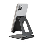 Cell Phone Stand for Desk Phone Holder Foldable Portable Adjustable Cradle Dock Compatible with iPhone 17 16 15 14 13 Pro Max, iPhone 12 11 Plus SE XS XR 8 7, Office Desk Travel Accessories, Black - color: Black