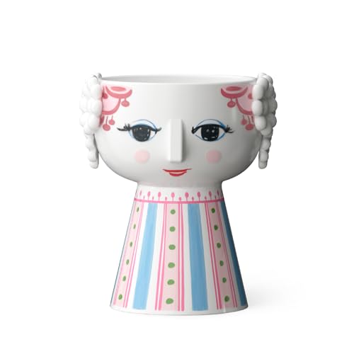 Bjørn Wiinblad Eva Candleholder | Hand-Painted Glazed Ceramic | Rose Pink | 3.7 in