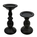Pillar Candle Holders Stands Set of 2, Candle Holders for Pillar Candles Decorative Candlestick Holder for Fireplace, Home Decor, Dinning, Party, Wedding, Matte Black, 6.2" & 8.7" - size: Pillar Candle Holders 6.2" & 8.7"