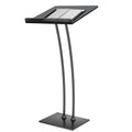 Acrylic Podium Lectern with Iron Stable Bottom, Pulpits for Churches with 10MM Thickened Acrylic Countertop, Multi Function Pulpit for Modern Classroom Music Concert Wedding Conference Event - color: Black
