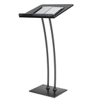 Acrylic Podium Lectern with Iron Stable Bottom, Pulpits for Churches with 10MM Thickened Acrylic Countertop, Multi Function Pulpit for Modern Classroom Music Concert Wedding Conference Event - color: Black