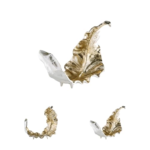 Signature Design by Ashley Darinsen Modern Metal Leaf Sculpture, Gold & Silver