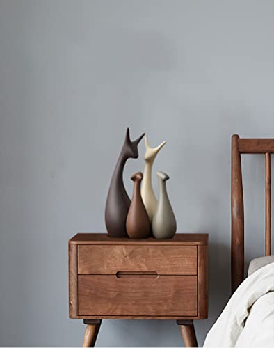 Ceramic Statue,Deer Family Figurines Porcelain(Set of 4),Creative Ceramic Decorative,Crafts Ornaments Home Decor,Memorial Gift for Parents, Suitable for Shelf, Bookself, TV Stand Decor. - color: Nordic Deer Family