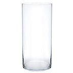 Royal Imports Flower Glass Vase Decorative Centerpiece for Home or Wedding - Cylinder Shape, 12" Tall, 5" Opening, Clear - size: 5" wide x 12" tall
