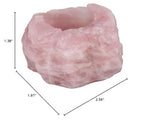 rockcloud Natural Raw Rose Quartz Taper Tea Light Candle Holder Air Plant Holder Healing Stone Home Decoration Figurine - color: Pink