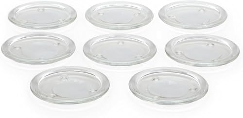 Hosley's Set of 24 Clear Glass Pillar Plates - 4 Inch Diameter. Ideal Gift for Weddings, Parties, Spa, Pillar Candle, Votive Candle Garden. Or as a Pedestal W1 - size: 24 Count