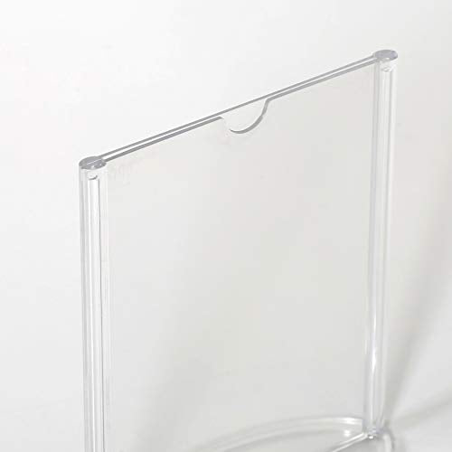 M&T Displays Double Sided Oval Clear Acrylic Leaflet Holder 5x7 inch Pocket Desktop Table Stand Desk Organizer Menu Advertising Flyer for Restaurant Hotel Office (10 Pack) - size: 5x7