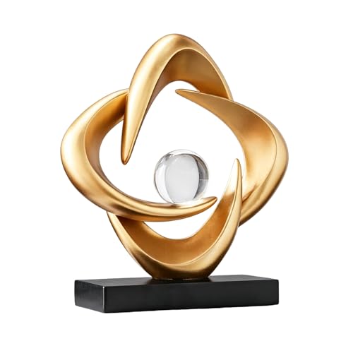 AWNR Gold Abstract Sculpture House Decor Aesthetic - Home Décor Accents for Nightstand, Shelves, Dining Room, Entryway Table, Office, Desk Accessories (Gold C) - color: Gold C