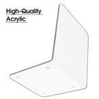 MaxGear Acrylic Bookends - Clear Decorative Heavy Duty Non-Skid Book Stoppers (6 Pieces, Large)